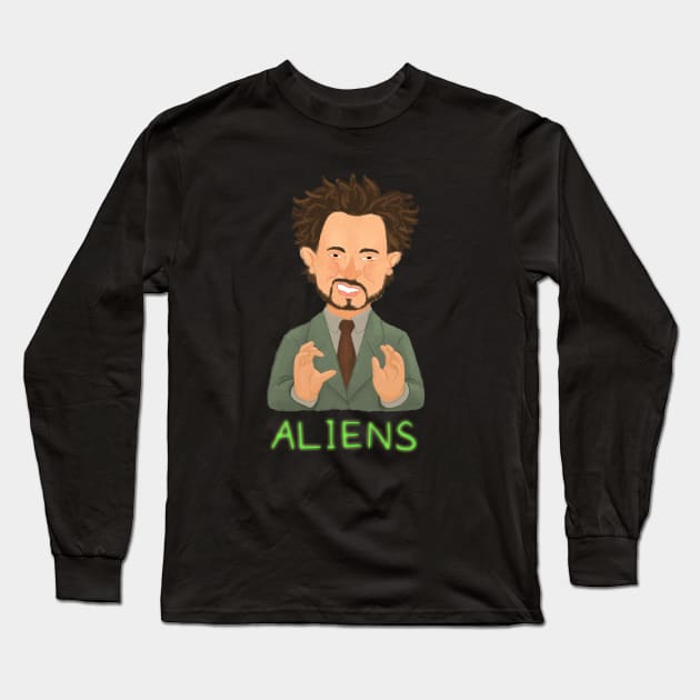 Aliens Long Sleeve T-Shirt by SarahWrightArt